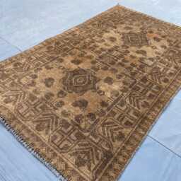 Terracotta Faded Afghan Handmade Rug, 2.4x4 Ft, Kids Room Mini Area Wool Rug - thumbnail 2