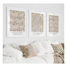 Beige Wall Art Print William Morris Prints Neutral Living Room Bedroom Poster Floral - thumbnail 3