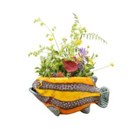 Creative Ceramic Fish Wall Hanging, Handmade Vase Art - Made To Order - thumbnail 4