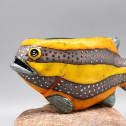 Creative Ceramic Fish Wall Hanging, Handmade Vase Art - Made To Order - thumbnail 2