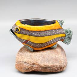 Creative Ceramic Fish Wall Hanging, Handmade Vase Art - Made To Order - thumbnail 3