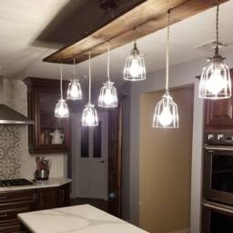Wood 5 Cage Pendant Lights Antique Reclaimed Chandelier Rustic Lighting Modern Dining Chandelier Wedding Edison Bulb Ceiling - thumbnail 2