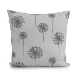 Gray On White Pillow, Throw Pillow Cover, Decorative Cushion Pillowcase, Accent Large Dandelion, Cotton Pillow - thumbnail 1