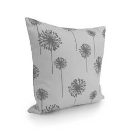 Gray On White Pillow, Throw Pillow Cover, Decorative Cushion Pillowcase, Accent Large Dandelion, Cotton Pillow - thumbnail 2