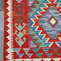 Classic Rug, Handmade Artisan Afghan Turkish Scandinavian Navajo Bohemian Wool Flatweave Multicolour Kilim Rug 155x93 cm - thumbnail 4