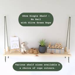 Pine Nursery Shelves, Shelf With Clothes Rail, Baby Shelf, Rope Decor, Gift, Shelves For - thumbnail 3