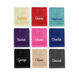 Kids Personalised Bath Towel Any Name Beautifully Embroidered On A Luxury 500Gsm Towel. Perfect For Holiday, Swimming Or Bathing - thumbnail 1