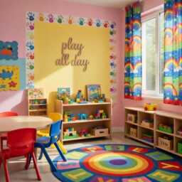 Play All Day Wooden Wall Sign Scandinavian Kids Room Decor - thumbnail 4