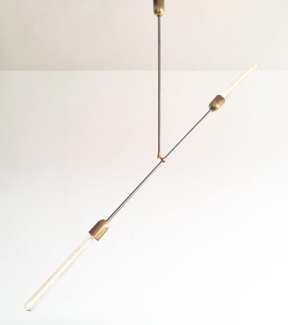 Industrial Modern Balance Lamp Handmade Steel & Brass Pendant - image 1