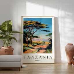 Tanzania Travel Poster Kilimanjaro, Safari, Africa Wall Art - thumbnail 2