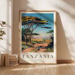 Tanzania Travel Poster Kilimanjaro, Safari, Africa Wall Art - thumbnail 3