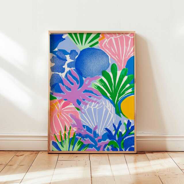 Riso Poster, Risograph Art Print, Colorful Wall Art, Modern Graphic Abstract Design, Posters & Prints For Home Decor - image 1