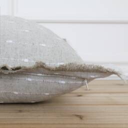 Natural Dotted Fringe Pillow Cover 20 X 26 Neutral Layering Decorative Throw - thumbnail 3