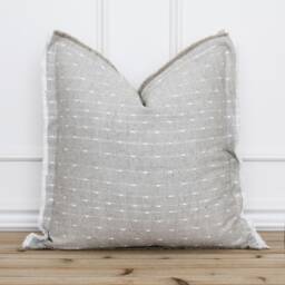 Natural Dotted Fringe Pillow Cover 20 X 26 Neutral Layering Decorative Throw - thumbnail 1