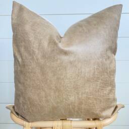 Montana -- Whiskey Faux Leather Pillow Cover ??? Brown Throw Lumbar - thumbnail 2