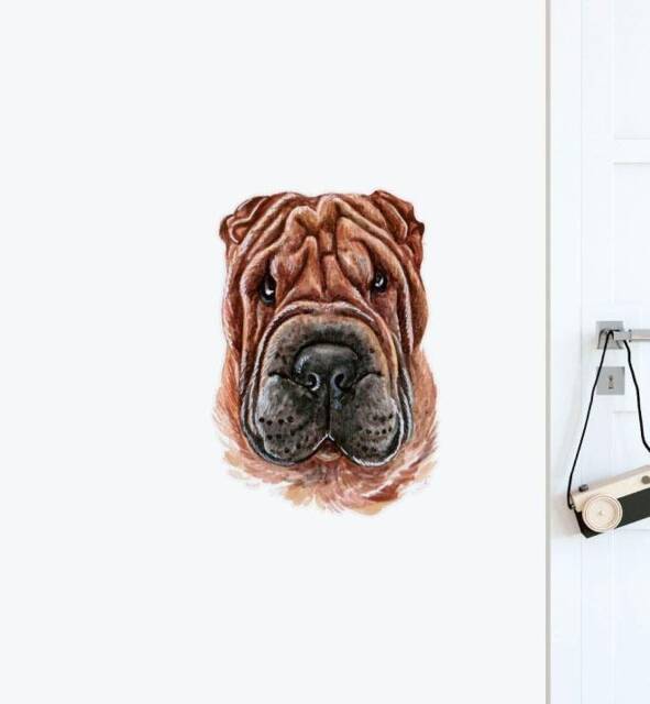 Shar Pei Wall Sticker Decal - Dogs & Pets Stickers, Art, Decals, Kids Animals Decals