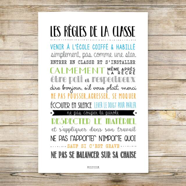 Destocking/Poster Xl - The Rules Of The Class 40X60cm - image 1