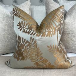 Extravagance Fabric By Harlequin , Gold Decorative Cushion Cover, Tropical Palm Design - Double Sided Limited Stock Luxury Homes