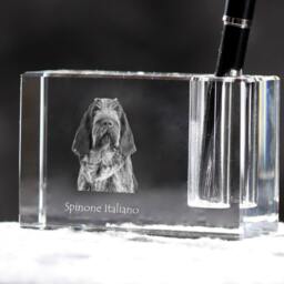 Spinone Italiano, Crystal Pen Holder With Dog, Souvenir, Decoration, Limited Edition, Collection - thumbnail 2