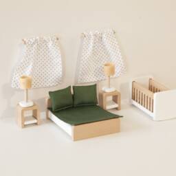 Dollhouse Scandic Miniature Bedroom Furniture Set, Miniature Sofa, Armchairs, Table - thumbnail 3