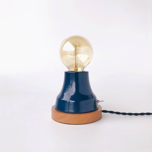 Benjamin Midnight Blue Lamp For Home Office Desk Table - Plug-In Wall Sconce Industrial Modern Light Holiday Gift For Him Her & Students - image 1