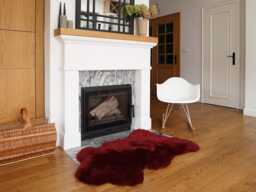 "Regular Sheepskin Burgundy Throw Genuine Leather Sheep Skin 50 "" X 30" - thumbnail 1