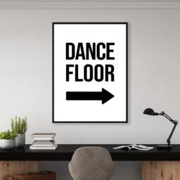 Dance Floor Right Arrow Print - Music Wall Home Decor Gift Bespoke Poster A5 A4 A3 A2 Framed Or Unframed - thumbnail 2