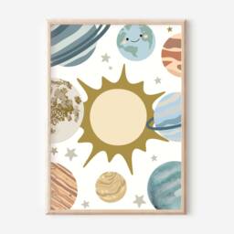 Set Of 2 Space Prints With A Personalised Astronaut & Initial Print. Perfect For Nursery, Bedroom Or Playroom - Prints Only - thumbnail 3