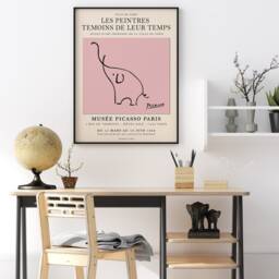 Picasso Pink Elephant Poster, Animal Art, Print, Vintage Minimalist Art Line Drawing, Bedroom Gift, A1/A2/3/A4 - thumbnail 3