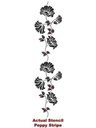 Wall Stencil Poppy Stripe - Reusable For Easy Wall & Fabric Decor - thumbnail 4