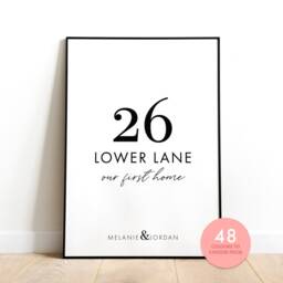 Personalised New Home Print, Housewarming Gift, Wedding Engagement Couple - thumbnail 2