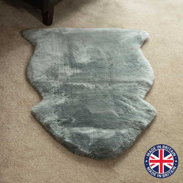 British Silver Grey Shorn Clipped Sheepskin Rug Hide Luxury Super Soft Chair Pram Liner - image 1