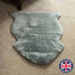 British Silver Grey Shorn Clipped Sheepskin Rug Hide Luxury Super Soft Chair Pram Liner - thumbnail 1