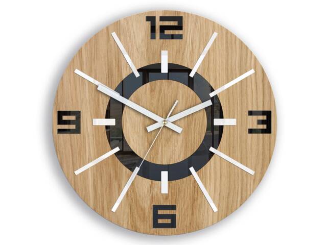 Large Wall Clock White-Black With A Quiet Mechanism Alladynwood 33, 5cm/13, 19 - image 1