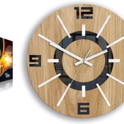 Large Wall Clock White-Black With A Quiet Mechanism Alladynwood 33, 5cm/13, 19 - thumbnail 4