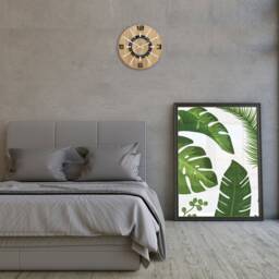 Large Wall Clock White-Black With A Quiet Mechanism Alladynwood 33, 5cm/13, 19 - thumbnail 2