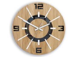 Large Wall Clock White-Black With A Quiet Mechanism Alladynwood 33, 5cm/13, 19