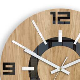 Large Wall Clock White-Black With A Quiet Mechanism Alladynwood 33, 5cm/13, 19 - thumbnail 3