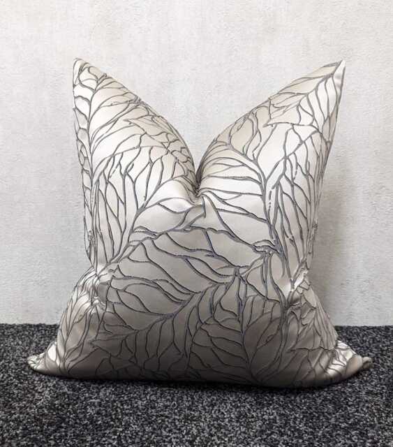 Ashley Wilde - Whinny Flint Leaf Designer Detail Luxury Cushion Cover Glamorous Fabric, Modern Sofa Bed Pillow Accent Home Decor - image 1