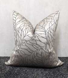 Ashley Wilde - Whinny Flint Leaf Designer Detail Luxury Cushion Cover Glamorous Fabric, Modern Sofa Bed Pillow Accent Home Decor