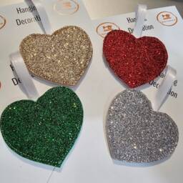 Glitter Felt Star Hanging Decoration, Embroidered Mini Ornament - thumbnail 2