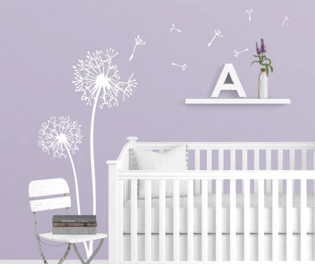 Dandelions Decal Flying Seeds Baby Girl Room Decor Floral Wall Decals Sticker Stick On Art Decalisland -Dandelions Flower Sd 095 - image 1