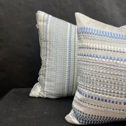Jane Churchill Meteor Contemporary Designer Blue Striped Fabric Sofa Cushion Pillow Cover Throw - thumbnail 4