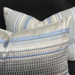 Jane Churchill Meteor Contemporary Designer Blue Striped Fabric Sofa Cushion Pillow Cover Throw - thumbnail 3