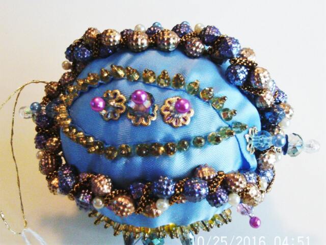 Pearl Hand Beaded Handmade Original Shatterproof Christmas Ornament Gift - image 1