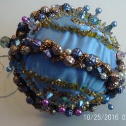Pearl Hand Beaded Handmade Original Shatterproof Christmas Ornament Gift - thumbnail 4