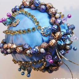 Pearl Hand Beaded Handmade Original Shatterproof Christmas Ornament Gift - thumbnail 2