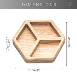 Desktop Storage Organizer Wooden Office Desk Organization Wood Table Workplace Supplies Organize Hexagon - thumbnail 3