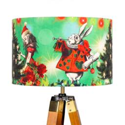 Lampshade Alice in Wonderland Christmas Green Velvet - Drum Lamp Shade 25cm 30cm 35cm 40cm 45cm Table Lamp Shade, Ceiling Shade, Pendant - thumbnail 3