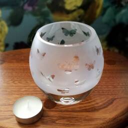 Hand Etched Tealight - Butterfly - thumbnail 3
